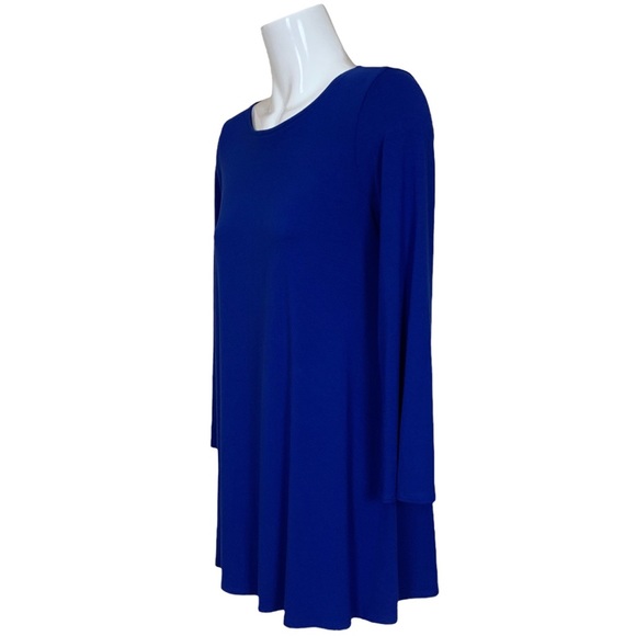 Eileen Fisher Royal Blue Swing Fit Stretch Knit Tunic Top Medium - Picture 4 of 7